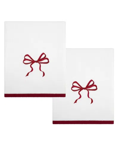 Avanti Christmas Bows 2-pc Bath Towel Set, 52" X 27" In White