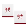 Avanti Christmas Bows 2-pc. Embellished Hand Towel In White