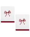Avanti Christmas Bows Cotton 2-pc. Hand Towel Set, 28" X 16" In Multi