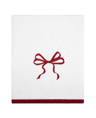 Avanti Christmas Bows Cotton Bath Towel Set, 52" X 27" In White