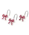 Avanti Christmas Bows Resin Shower Hooks, Set Of 12 In Multi