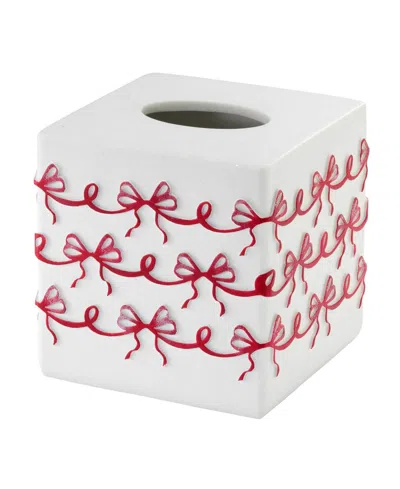 Avanti Christmas Bows Resin Tissue Cover In White