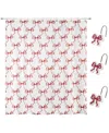 Avanti Christmas Bows Shower Curtain And 12-pc. Shower Curtain Hooks Set In White