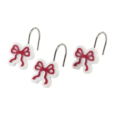 Avanti Christmas Bows Shower Curtain Hooks In Red