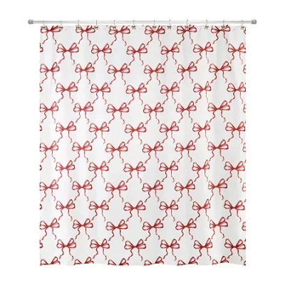 Avanti Christmas Bows Shower Curtain In Red