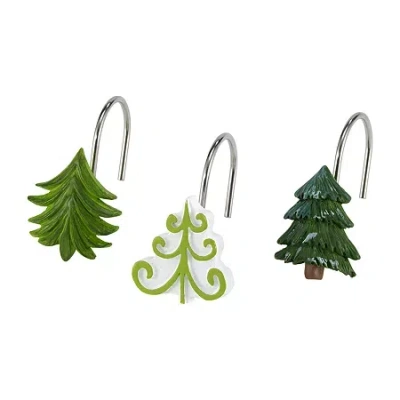 Avanti Christmas Trees Shower Curtain Hooks In Multi