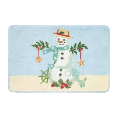 Avanti Coastal Snowman Bath Rug In Multi