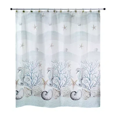 Avanti Coastal Terrazzo Shower Curtain In Green