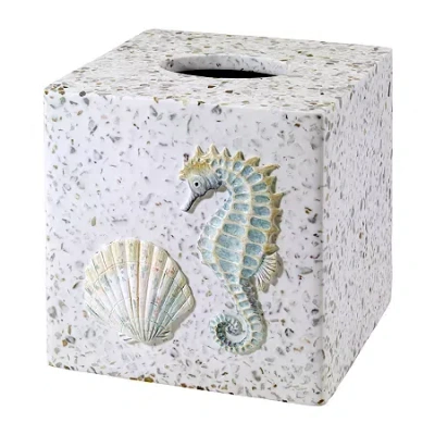 Avanti Coastal Terrazzo Tissue Box Cover In White