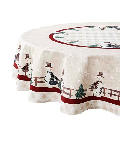 Avanti Country Snowmanâ Polyester Tablecloth, 70" Round In Multi Color
