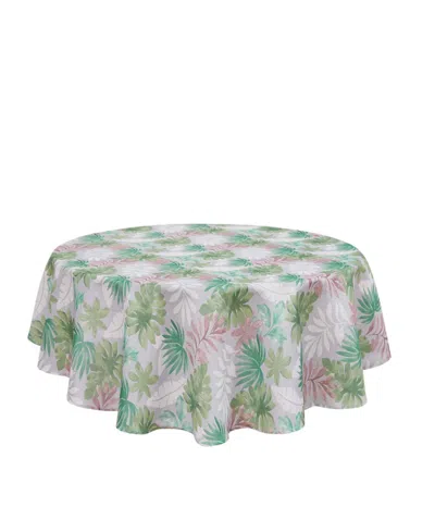 Avanti Cove Palm Water-resistant Indoor And Outdoor Tablecloth, 70" Round In Multicolor