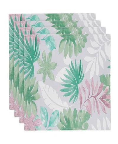 Avanti Cover Palm Water-resistant Indoor And Outdoor Placemats, Set Of 4, 13" X 19" In Multicolor