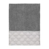 Avanti Deco Shell Nickel Embellished Bordered Bath Towel In Gray