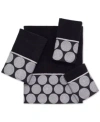 Avanti Dotted Circle Bordered Cotton Bath Towels In White