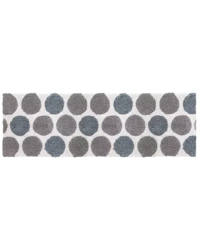 AVANTI DOTTED CIRCLE COTTON/LUREX BATH RUG, 24" X 60"