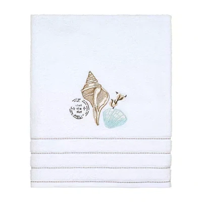 Avanti Farmhouse Shell Embellished Bath Towel In White