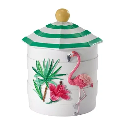 Avanti Flamingo Paradise Hand Painted Bathroom Canister In Pink