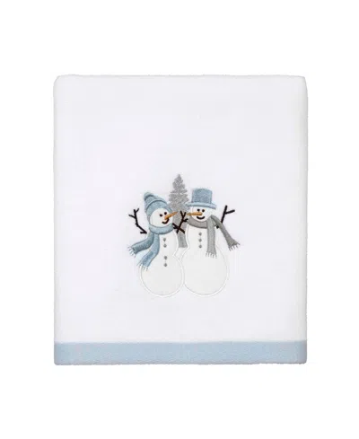 Avanti Frosty Friends Cotton Velour Hand Towel, 28" X 16" In Blue