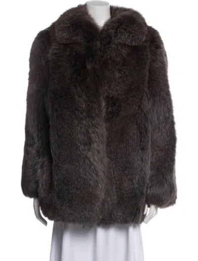 Pre-owned Avanti Fur Faux Fur Coat In Brown