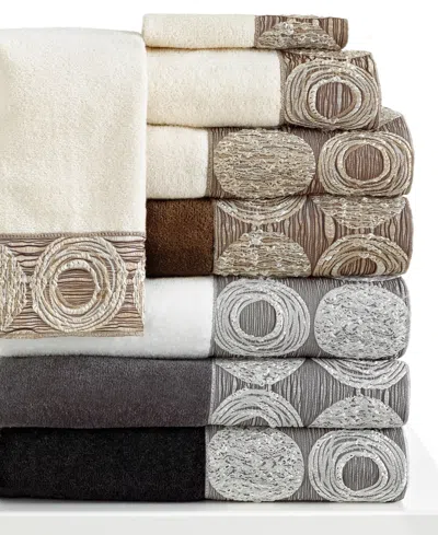 Avanti Galaxy Circle Bordered Cotton Hand Towel, 16" X 30" In Brown
