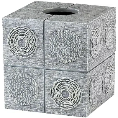 Avanti Galaxy Silver Tissue Holder In White