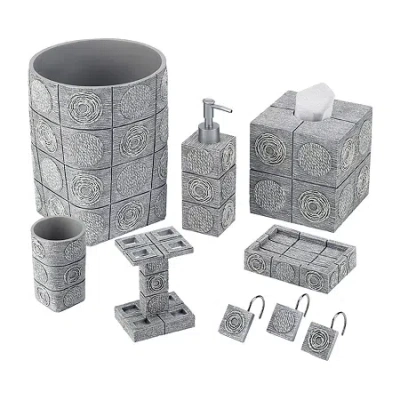 Avanti Galaxy Silver Wastebasket In White