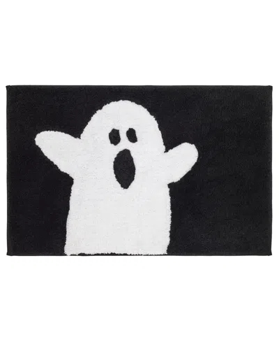 Avanti Ghost Halloween Cotton Accent Rug, 20" X 32" In Black,white