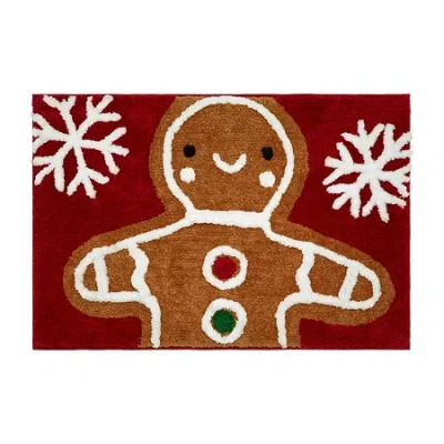 Avanti Gingerbread Man Bath Rug In Red