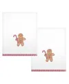 Avanti Gingerbread Man Cotton 2-pc. Bath Towel Set, 52" X 27" In White