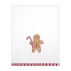 Avanti Gingerbread Man Embellished Holiday Bath Towel In White
