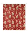 Avanti Gingerbread Man Polyester Shower Curtain, 72" X 72" In Red