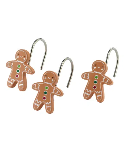 Avanti Gingerbread Man Resin Shower Hooks, Set Of 12 In Nude