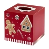 Avanti Gingerbread Man Tissue Box Cover In Red