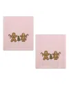 Avanti Gingerbread People Cotton 2-pc. Hand Towel Set, 28" X 16" In Pink