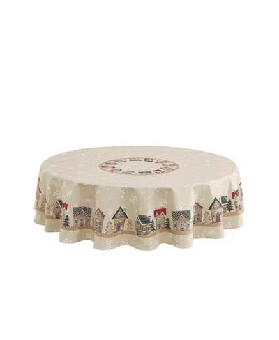 Avanti Gingerbread Village 70" Round Tablecloth In Multi
