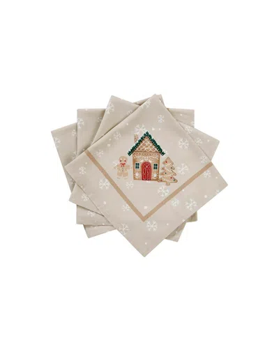 Avanti Gingerbread Village Napkins, Set Of 4 In Multi