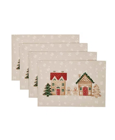 Avanti Gingerbread Village Placemats, Set Of 4 In Multi