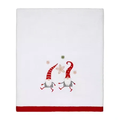 Avanti Gnome Walk Embellished Holiday Towel In White