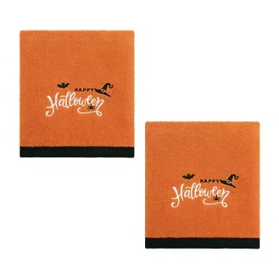 Avanti Happy Halloween Icons 2 Pack Hand Towel In Orange