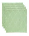 Avanti Harbor Trellis Water-resistant Indoor And Outdoor Placemats, Set Of 4, 13" X 19" In Seafoam