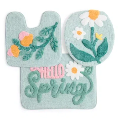 Avanti Hello Spring 3-pc. Bath Rug Set In Green