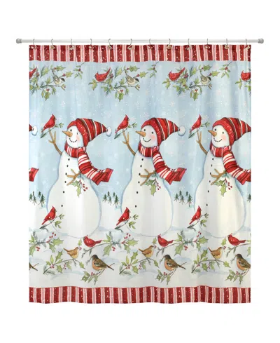 Avanti Holiday Cheer Polyester Shower Curtain, 72" X 72" In Multi