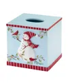 Avanti Holiday Cheer Resin Tissue Cover In Blue