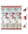 Avanti Holiday Cheer Shower Curtain And 12-pc. Shower Curtain Hooks Set In Multi