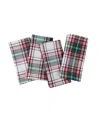 Avanti Holiday Cotton Plaid Napkins 18" X 18", Set Of 4 In Multi Color