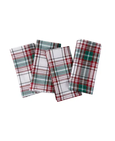 Avanti Holiday Cotton Plaid Napkins 18" X 18", Set Of 4 In Multi Color