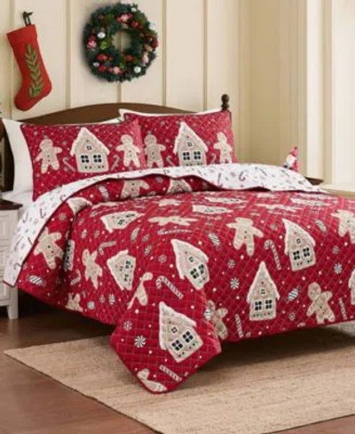 Avanti Holiday Lane Reversible 3 Pc. Quilt Set In Red