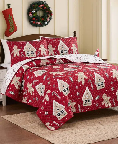 Avanti Holiday Lane Reversible 3-pc. Quilt Set, King In Red