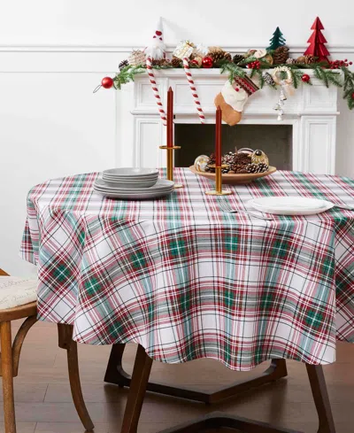 Avanti Holiday Plaid Round Tablecloth, 70" X 70" In Multi