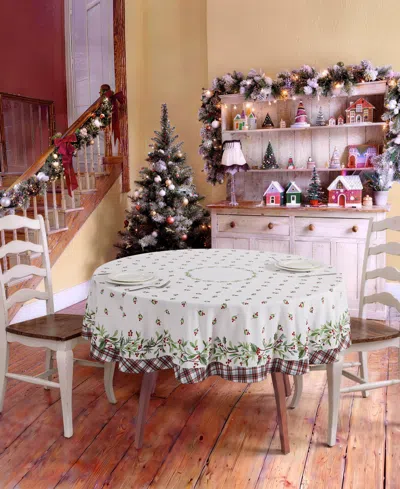 Avanti Holly Plaid Round Tablecloth, 70" X 70" In Multi